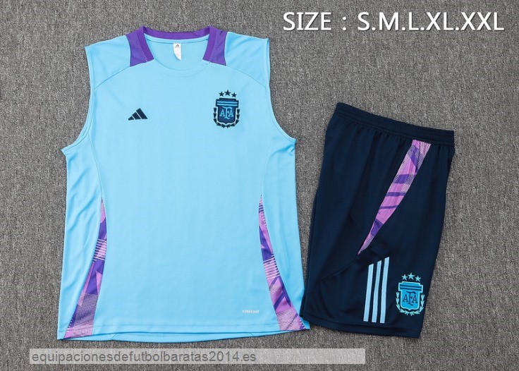Nuevo Entrenamiento Sin Mangas Conjunto Completo Argentina 2024 Azul Negro Purpura Baratas